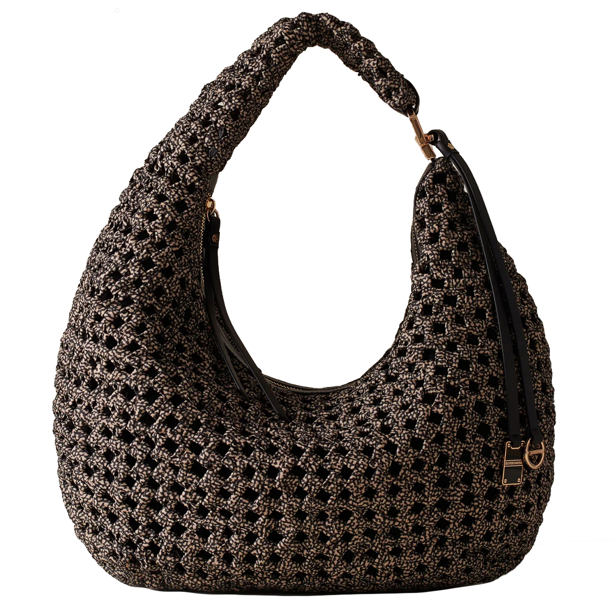 Borbonese Hobo La Nido Medium OP Naturale Nero - 1 Borbonese Hobo La Nido Medium OP Naturale Nero - 1