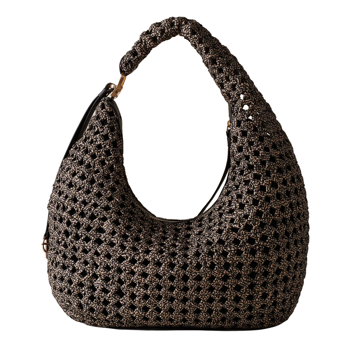 Borbonese Hobo La Nido Medium OP Naturale Nero - 4 Borbonese Hobo La Nido Medium OP Naturale Nero - 4