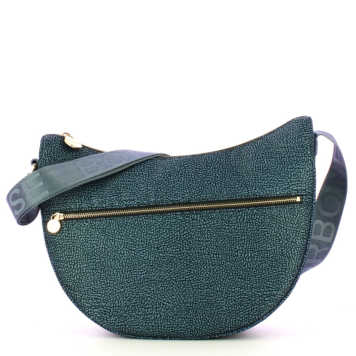 Borbonese Borsa Luna Bag Middle con taschino in Nylon Riciclato Denim - 1 Borbonese Borsa Luna Bag Middle con taschino in Nylon Riciclato Denim - 1