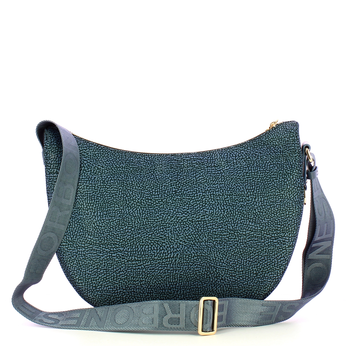 Borbonese Borsa Luna Bag Middle con taschino in Nylon Riciclato Denim - 3 Borbonese Borsa Luna Bag Middle con taschino in Nylon Riciclato Denim - 3