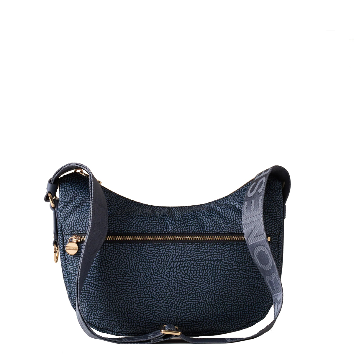 Borbonese Borsa Luna Bag Small con taschino in Nylon Riciclato Denim - 1 Borbonese Borsa Luna Bag Small con taschino in Nylon Riciclato Denim - 1