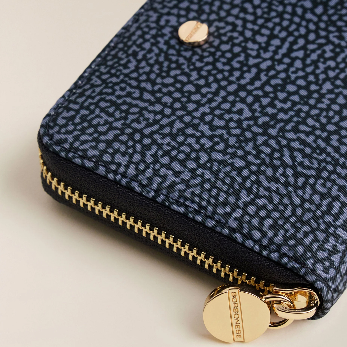 Borbonese Zip Around Medium Wallet with RFID made of Denim Recycled Nylon - 4 Borbonese Zip Around Medium Wallet with RFID made of Denim Recycled Nylon - 4