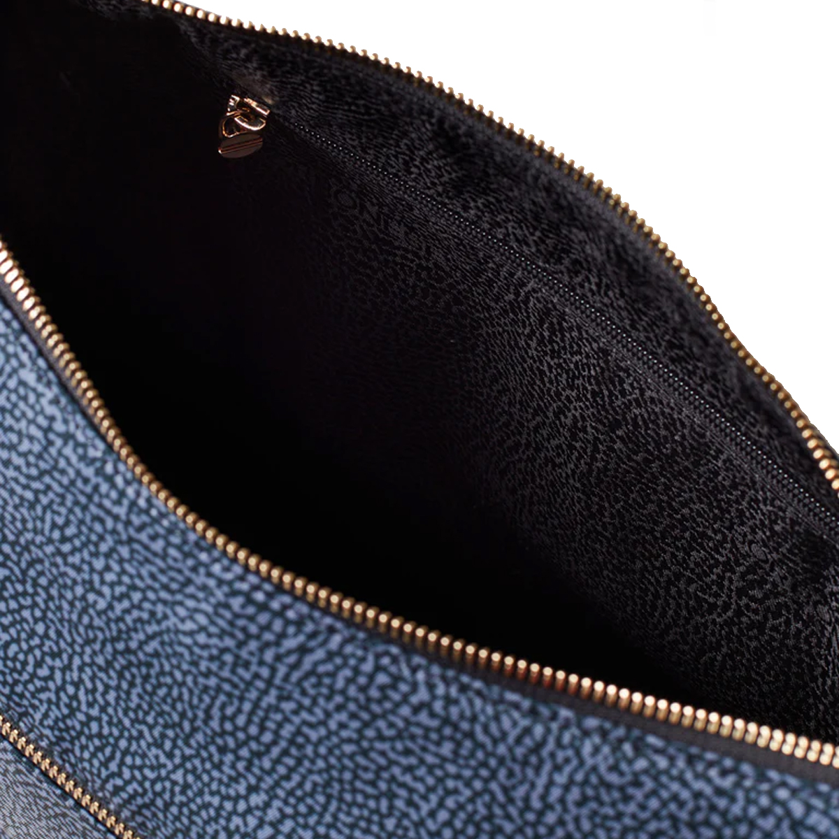 Borbonese Luna Medium Denim Recycled Nylon Bag with pocket - 5