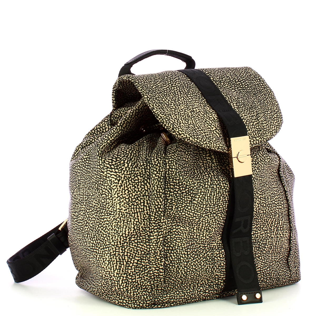 Borbonese Zaino Medium OP Naturale Nero - 2 Borbonese Zaino Medium OP Naturale Nero - 2