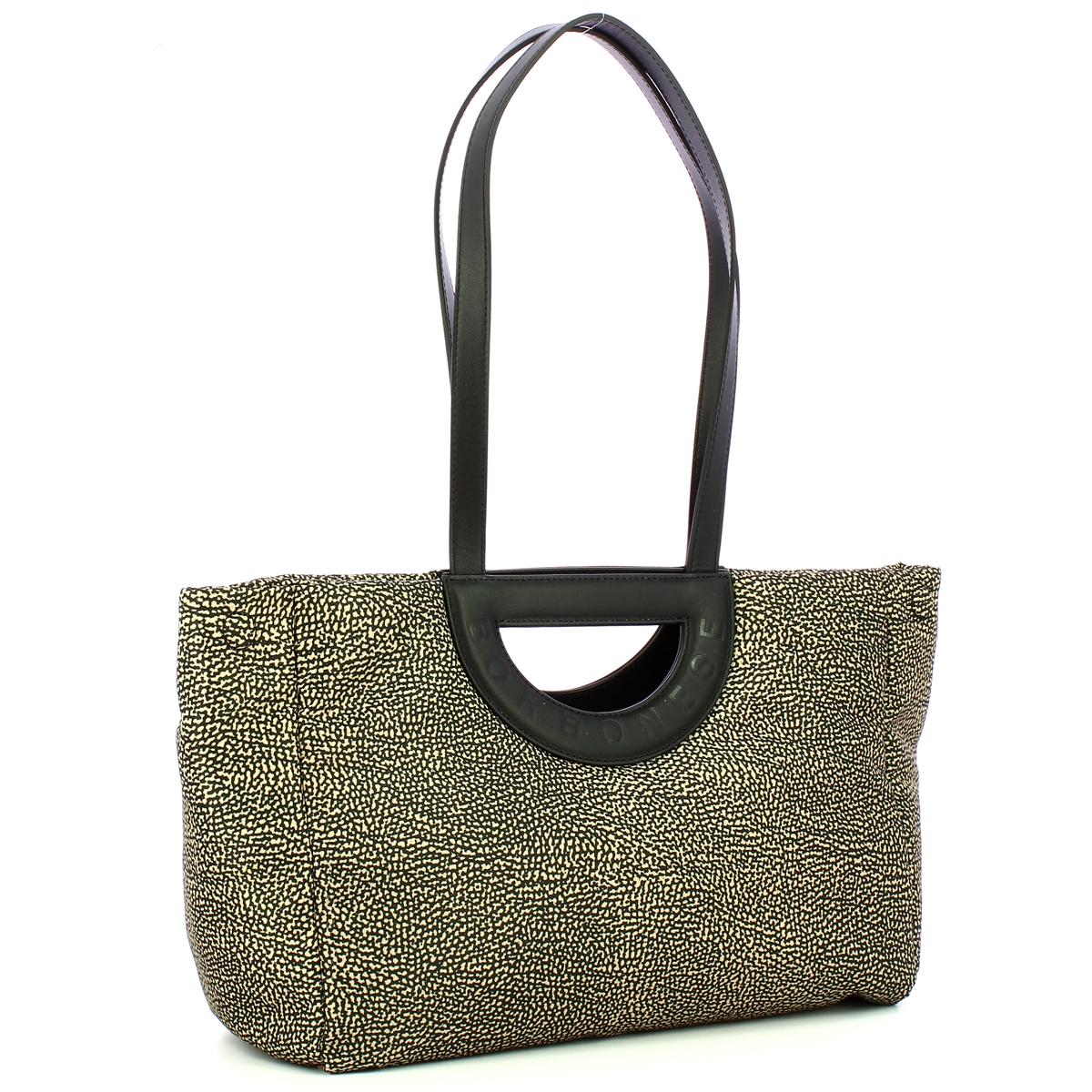 Borbonese Bouche Shopper Medium OP Naturale Nero - 2 Borbonese Bouche Shopper Medium OP Naturale Nero - 2