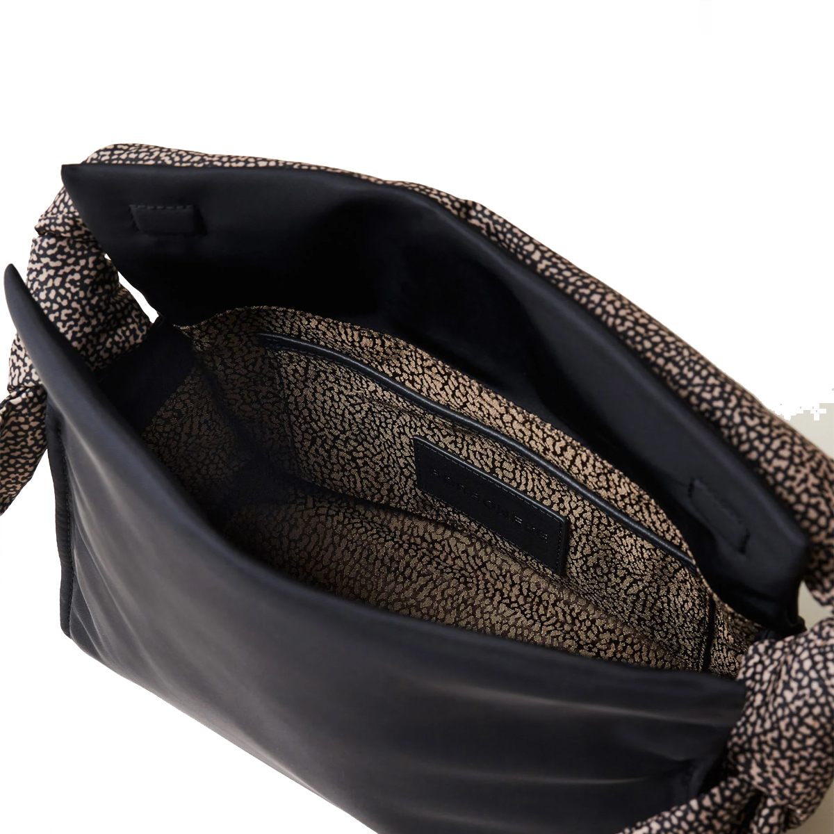 Borbonese Hobo Bag Small Nero OP Naturale - 5 Borbonese Hobo Bag Small Nero OP Naturale - 5