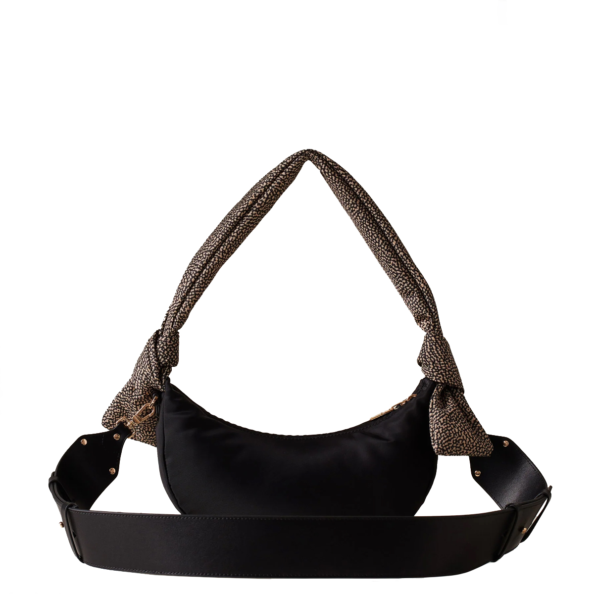 Borbonese Hobo Mini Nero OP Naturale - 4 Borbonese Hobo Mini Nero OP Naturale - 4