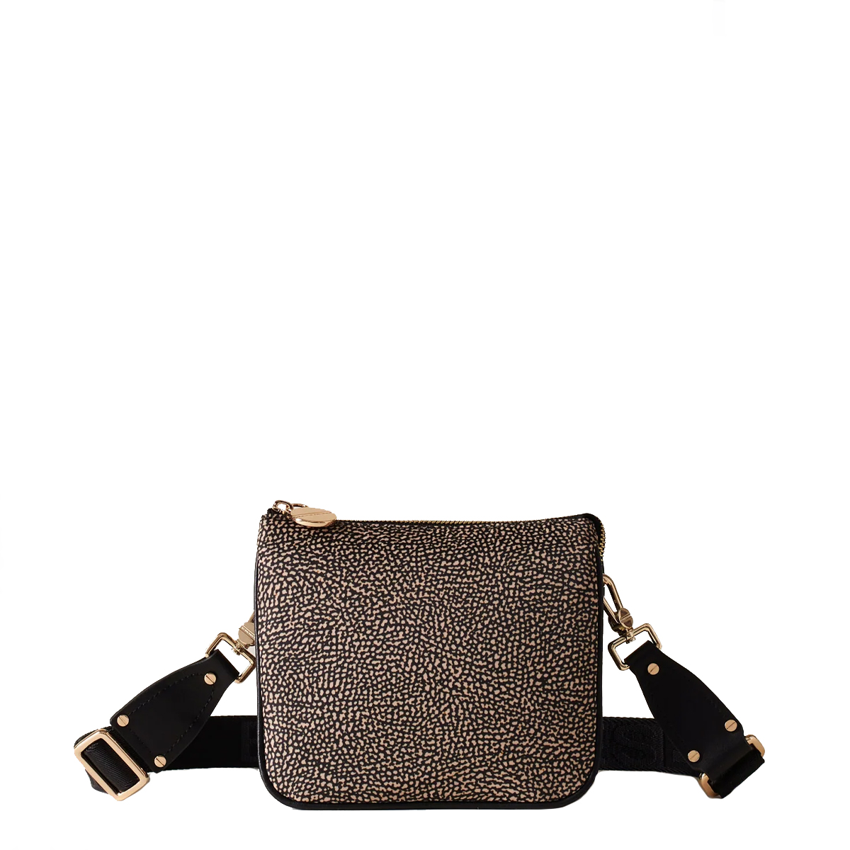 Borbonese Mini Borsa a tracolla in Nylon Riciclato OP Naturale Nero - 1 Borbonese Mini Borsa a tracolla in Nylon Riciclato OP Naturale Nero - 1
