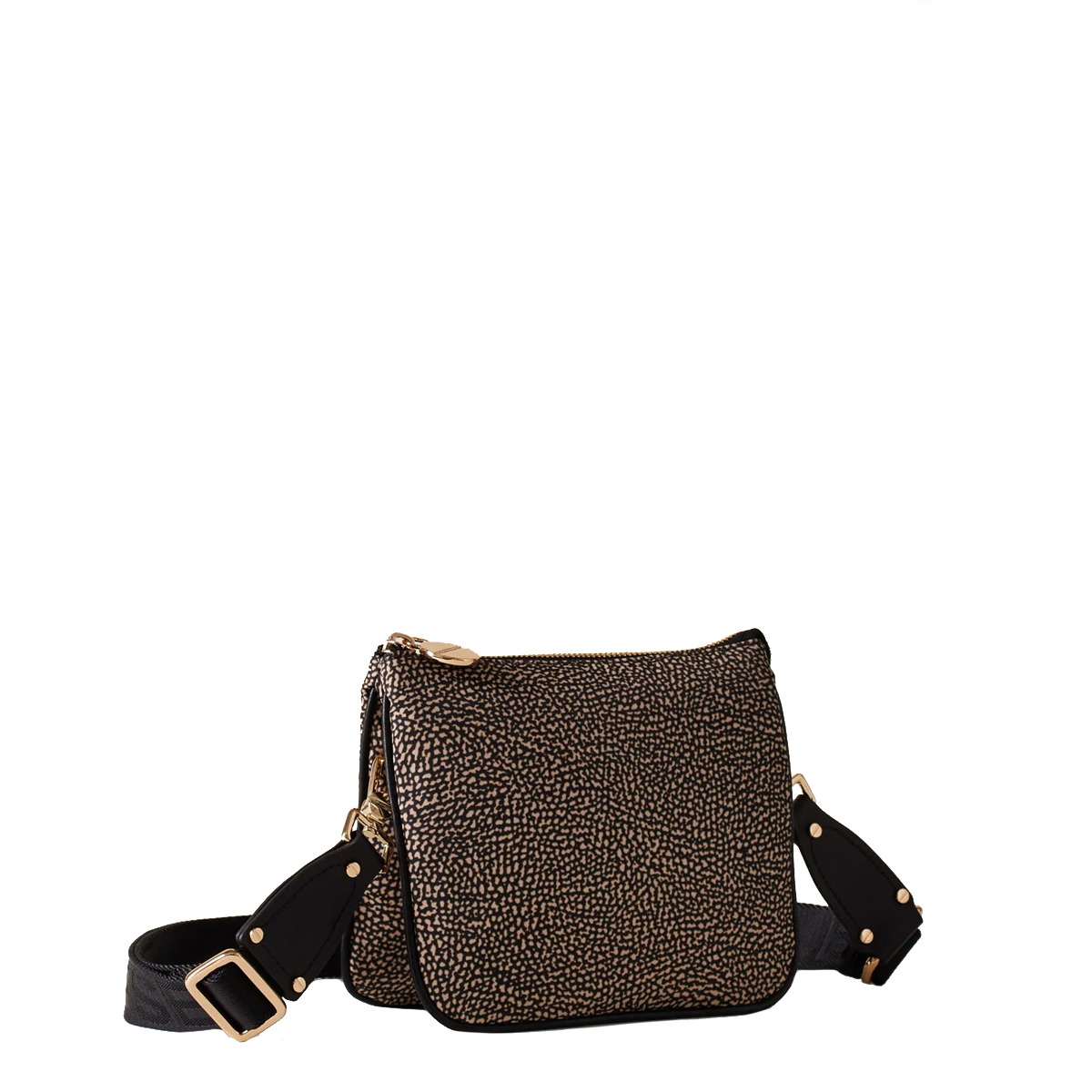 Borbonese Mini Borsa a tracolla in Nylon Riciclato OP Naturale Nero - 2 Borbonese Mini Borsa a tracolla in Nylon Riciclato OP Naturale Nero - 2