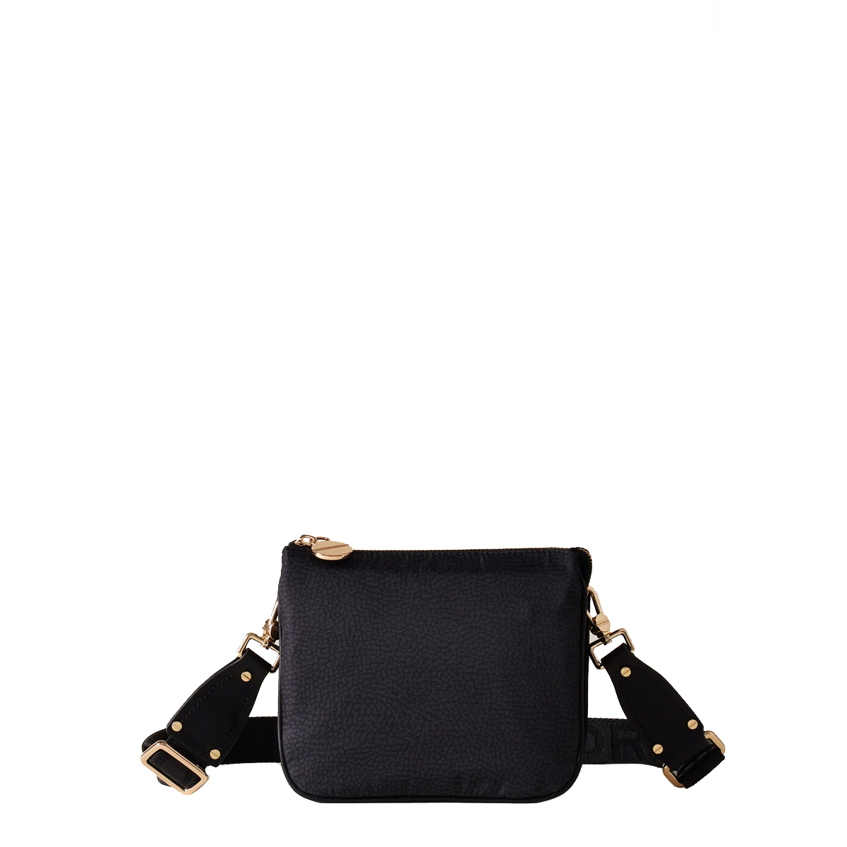 Borbonese Mini Borsa a tracolla in Nylon Riciclato Dark Black - 1 Borbonese Mini Borsa a tracolla in Nylon Riciclato Dark Black - 1