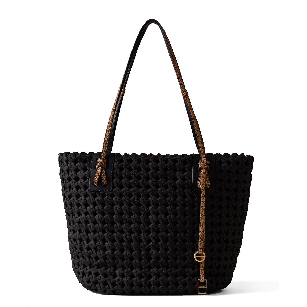 Borbonese Shopping Bag La Nido Large Nero OP Naturale - 1 Borbonese Shopping Bag La Nido Large Nero OP Naturale - 1