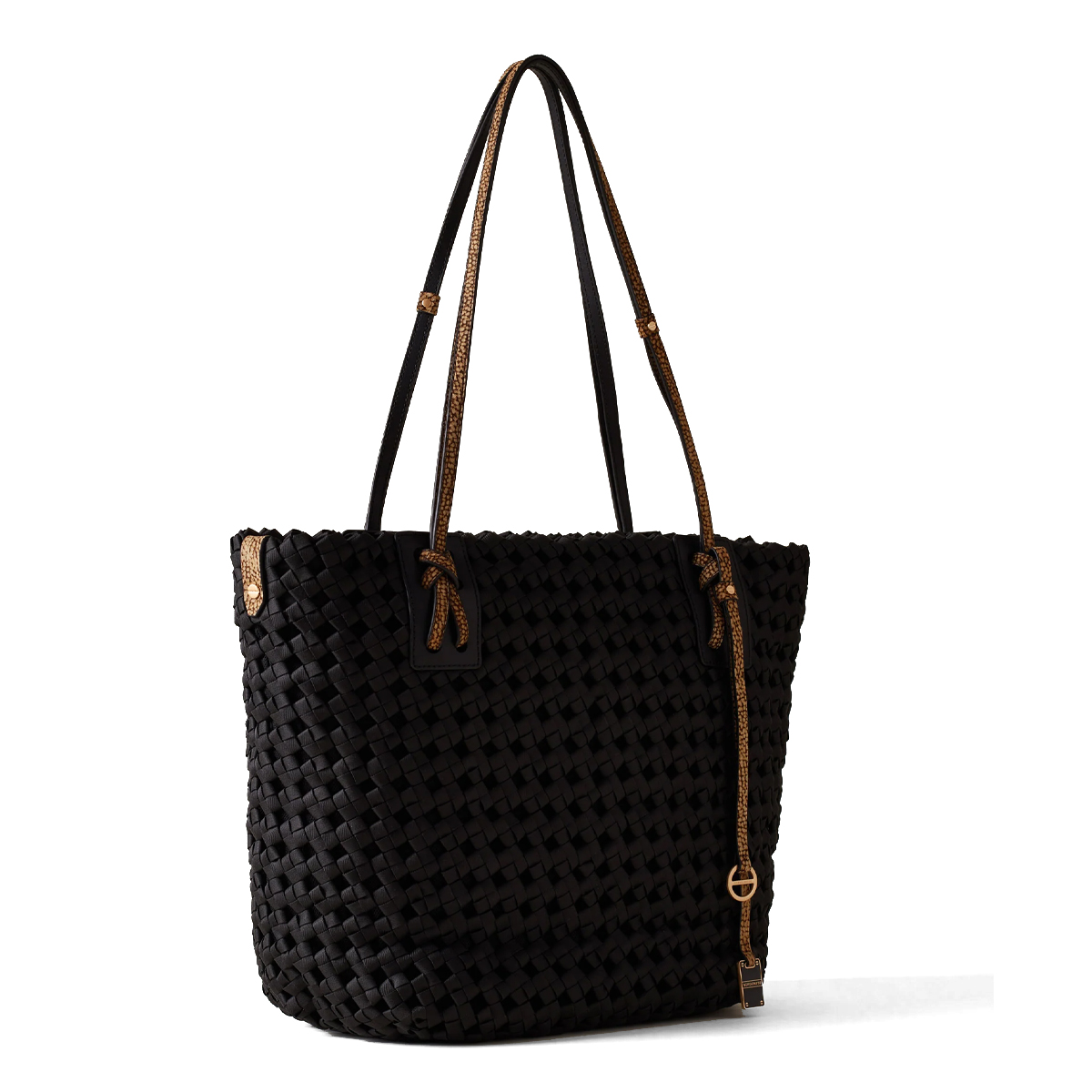 Borbonese Shopping Bag La Nido Large Nero OP Naturale - 2 Borbonese Shopping Bag La Nido Large Nero OP Naturale - 2