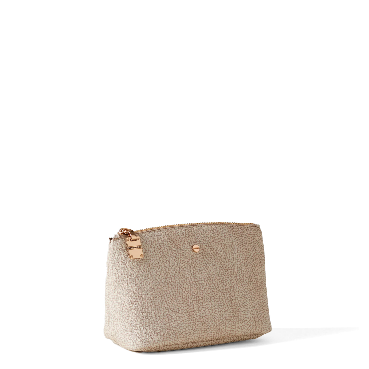 Borbonese Beauty Case Medium in tela rivestita Sabbia - 2