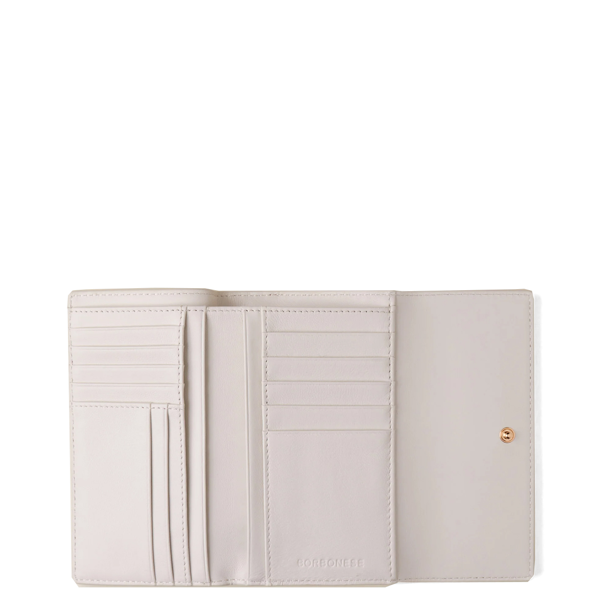 Borbonese Portafoglio Medium RFID in pelle Chantilly Cream - 3