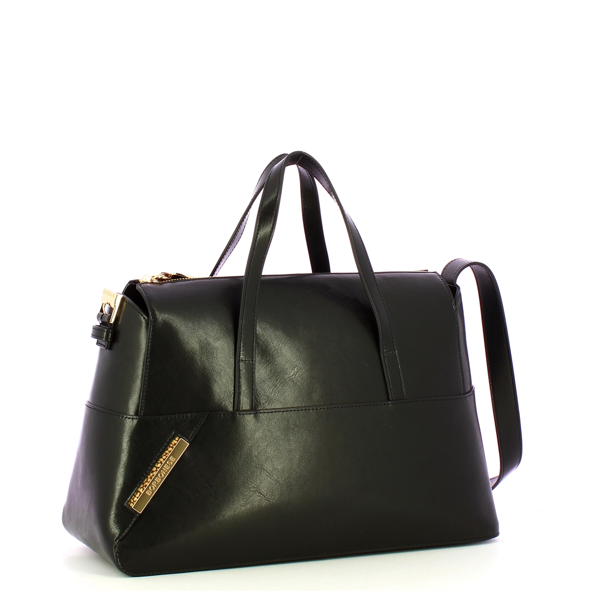 Borbonese Bauletto Large in pelle Nero - 2