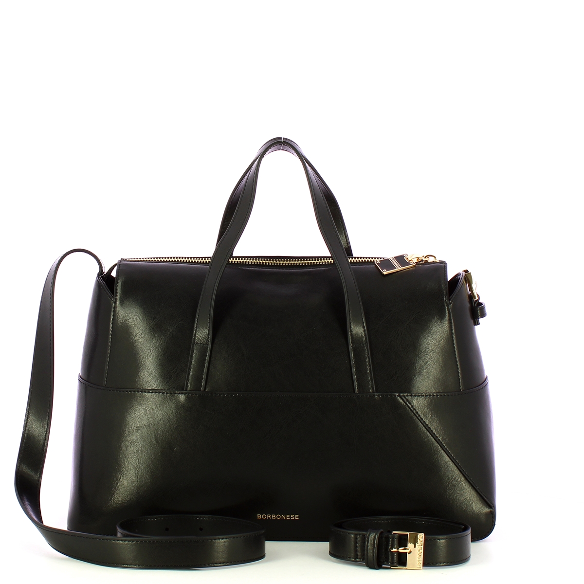 Borbonese Bauletto Large in pelle Nero - 3