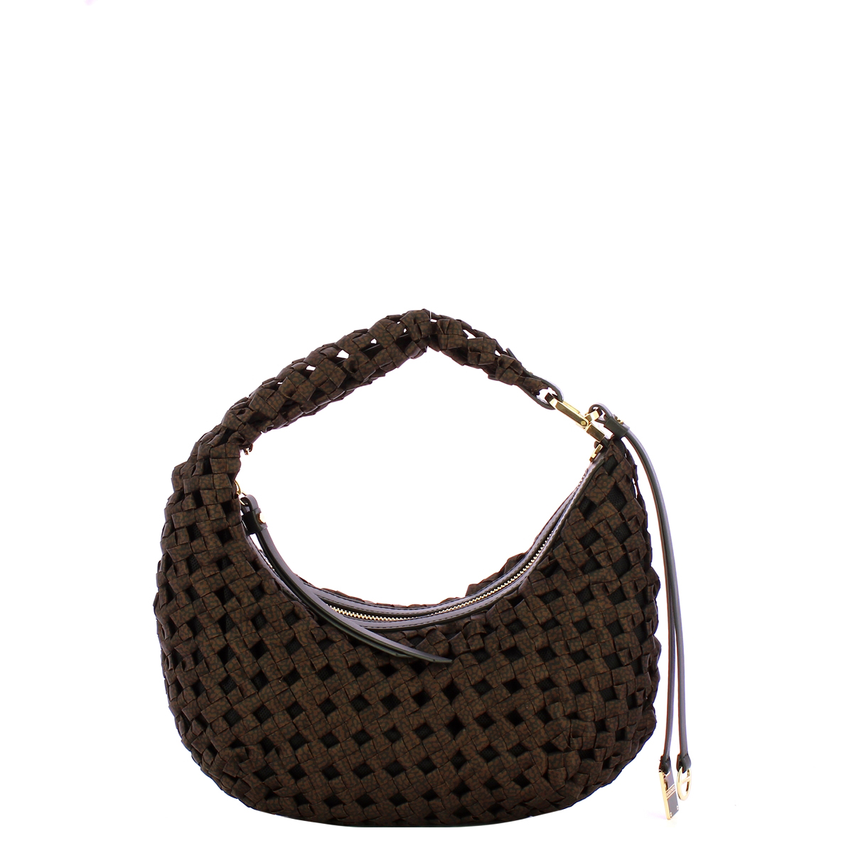 Borbonese Mini Hobo Bag La Nido Testa Moro Nero - 1