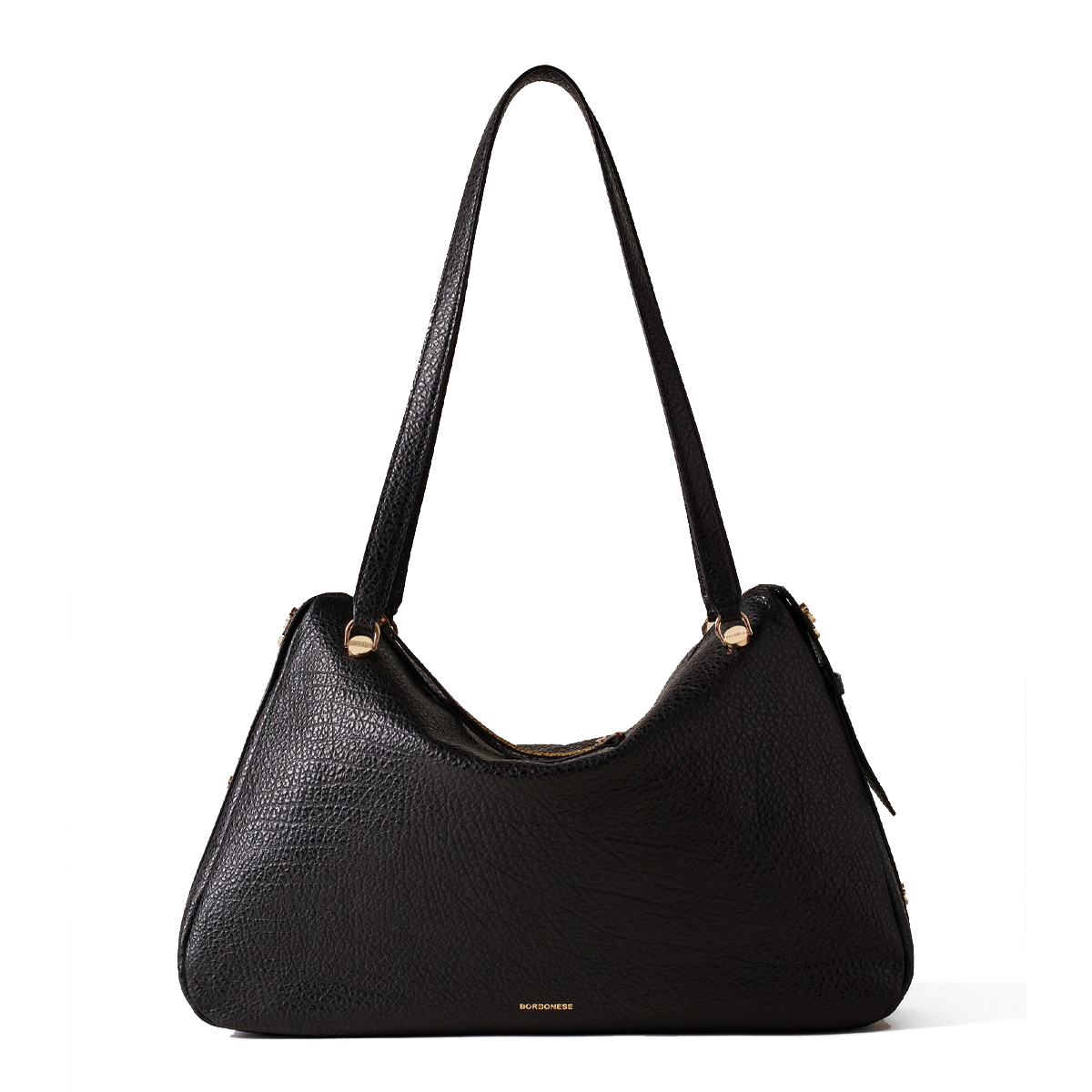 Borbonese Borsa a spalla Oyster Large in pelle Nero - 1 Borbonese Borsa a spalla Oyster Large in pelle Nero - 1