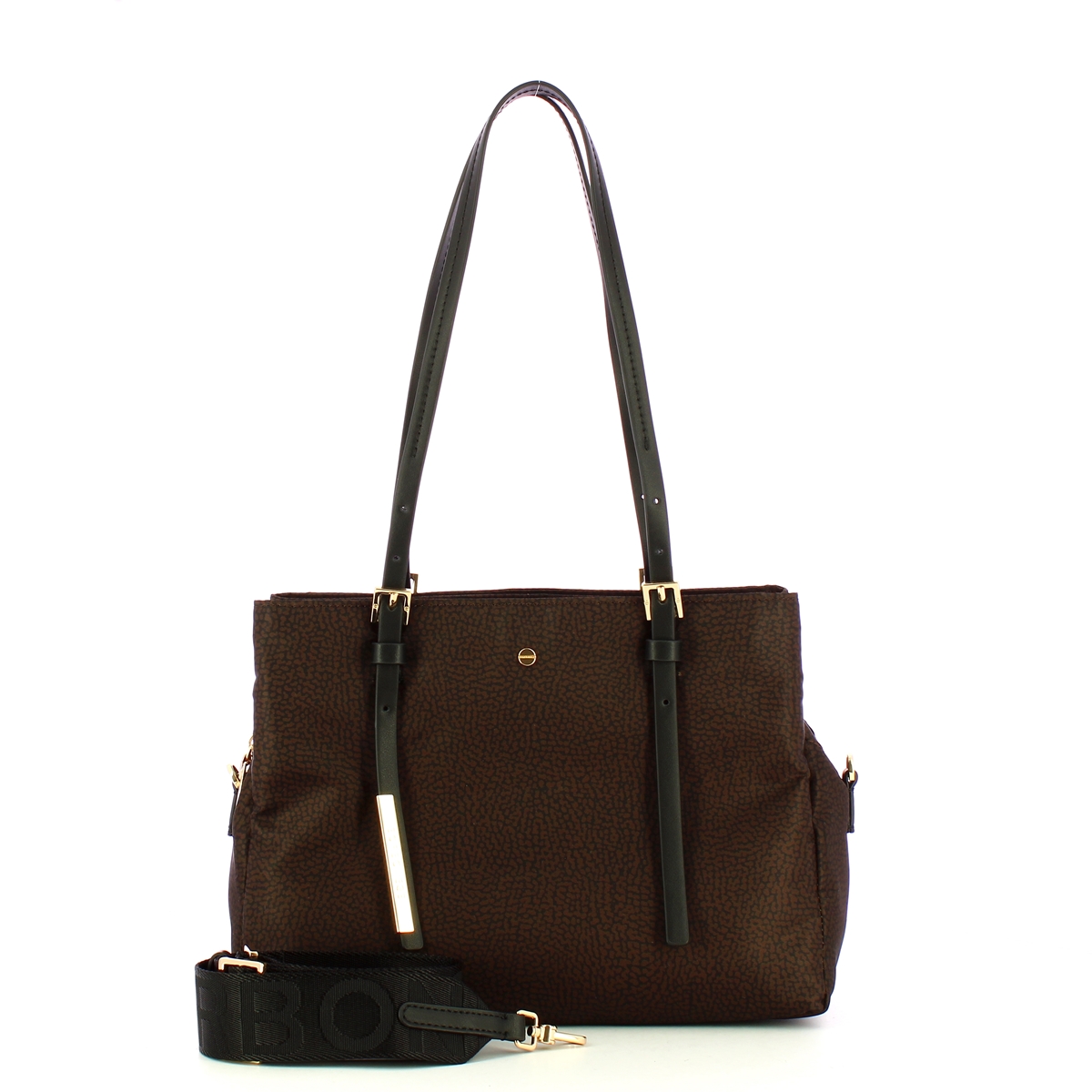 Borbonese Borsa a spalla Medium Testa Moro Nero - 4 Borbonese Borsa a spalla Medium Testa Moro Nero - 4