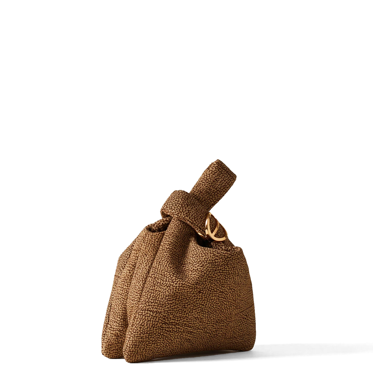 Borbonese Borsa a mano Twinnie Small in camoscio OP Naturale - 2