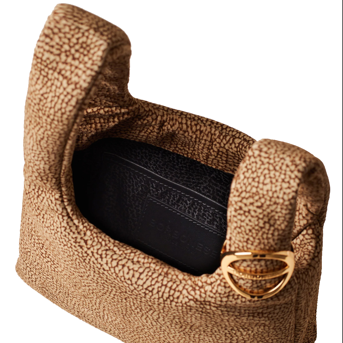 Borbonese Borsa a mano Twinnie Small in camoscio OP Naturale - 5