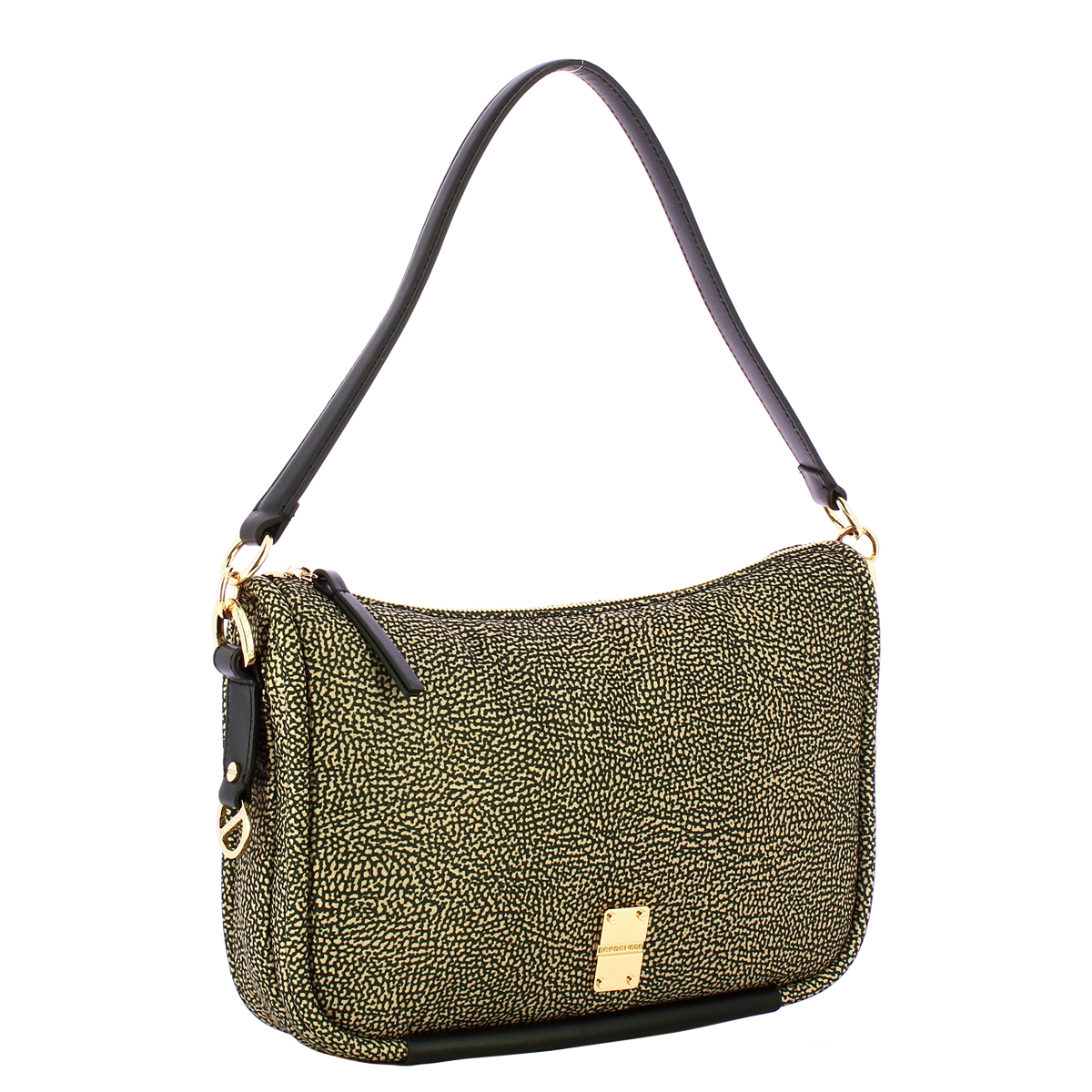 Borbonese Borsa a spalla Cahier Medium OP Naturale Nero - 2
