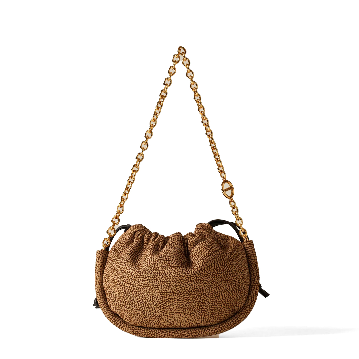 Borbonese Mini Borsa Coquille in camoscio OP Naturale - 3