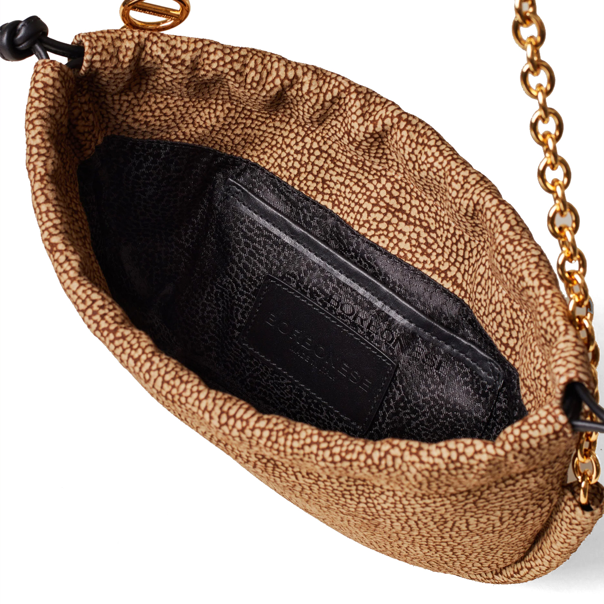 Borbonese Mini Borsa Coquille in camoscio OP Naturale - 5