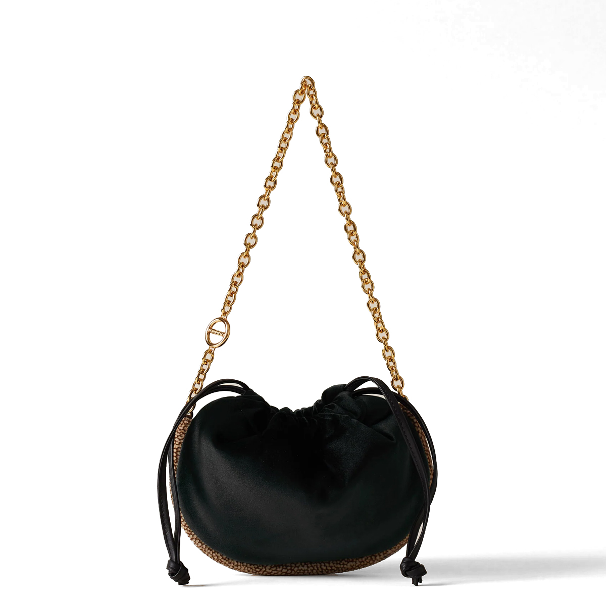 Borbonese Mini Borsa Coquille Nero OP Naturale - 1