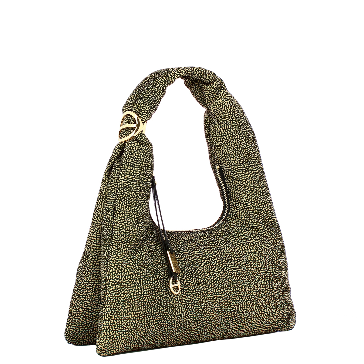Borbonese Hobo Bag Twinnie Small OP Naturale Nero - 2