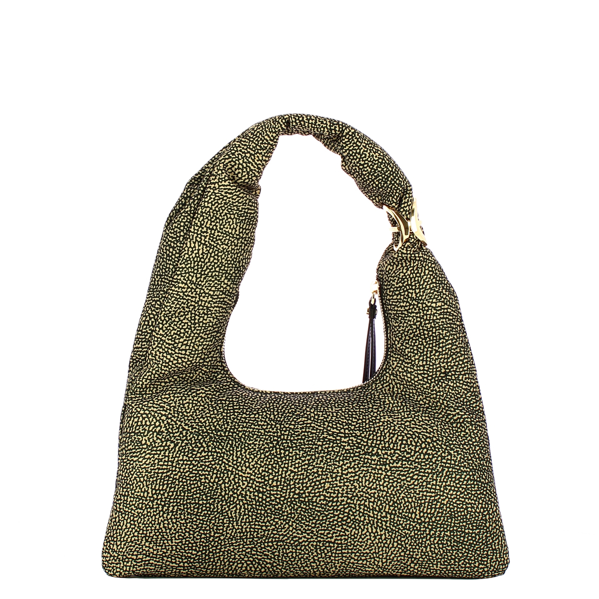 Borbonese Hobo Bag Twinnie Small OP Naturale Nero - 3