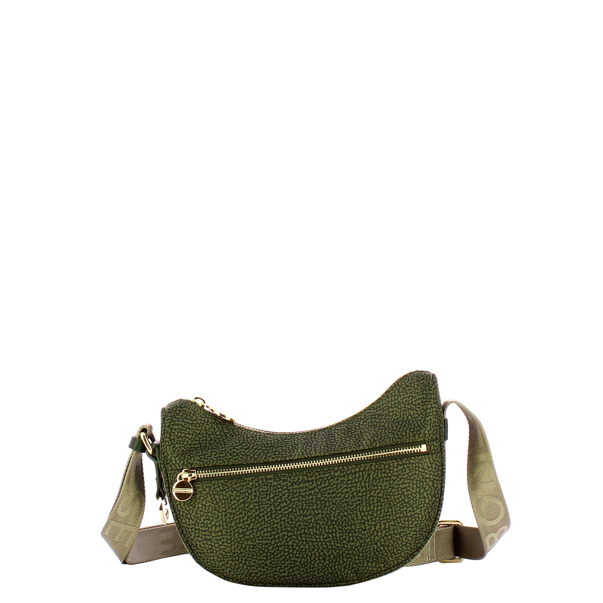 Borbonese Mini Borsa Luna Bag con taschino in Nylon Riciclato Alloro - 1