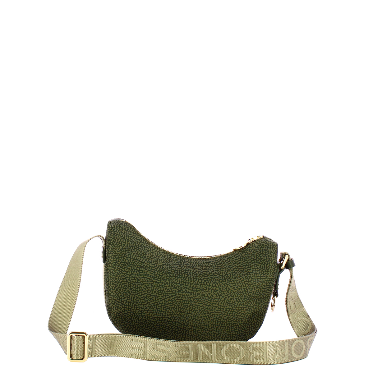 Borbonese Mini Borsa Luna Bag con taschino in Nylon Riciclato Alloro - 3