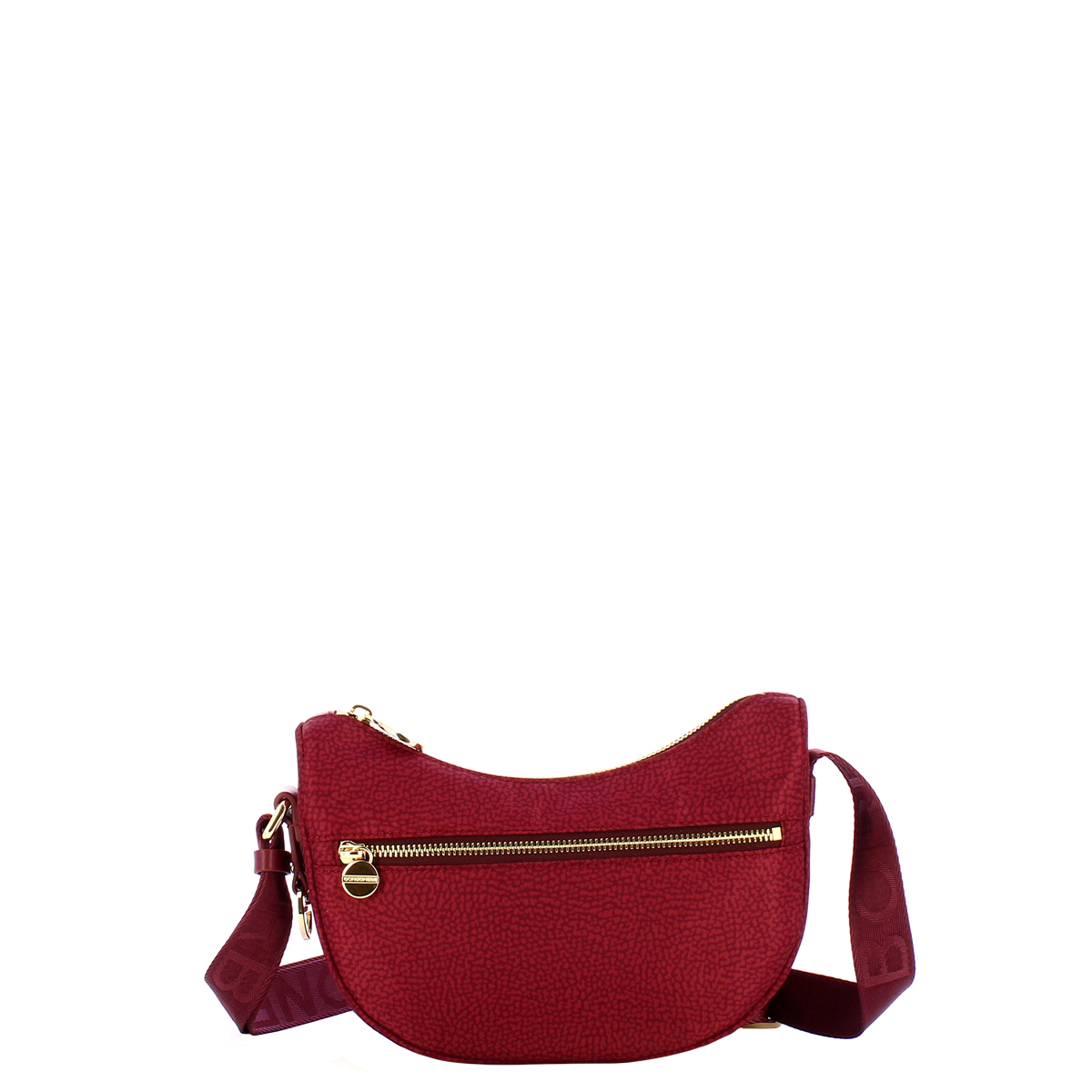 Borbonese Mini Borsa Luna Bag con taschino in Nylon Riciclato Merlot - 1 Borbonese Mini Borsa Luna Bag con taschino in Nylon Riciclato Merlot - 1