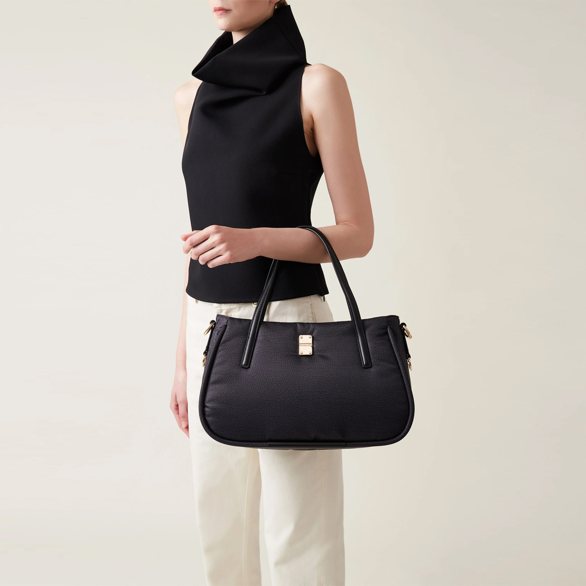 Borbonese Borsa a mano Cahier Medium Dark Black - 6 Borbonese Borsa a mano Cahier Medium Dark Black - 6