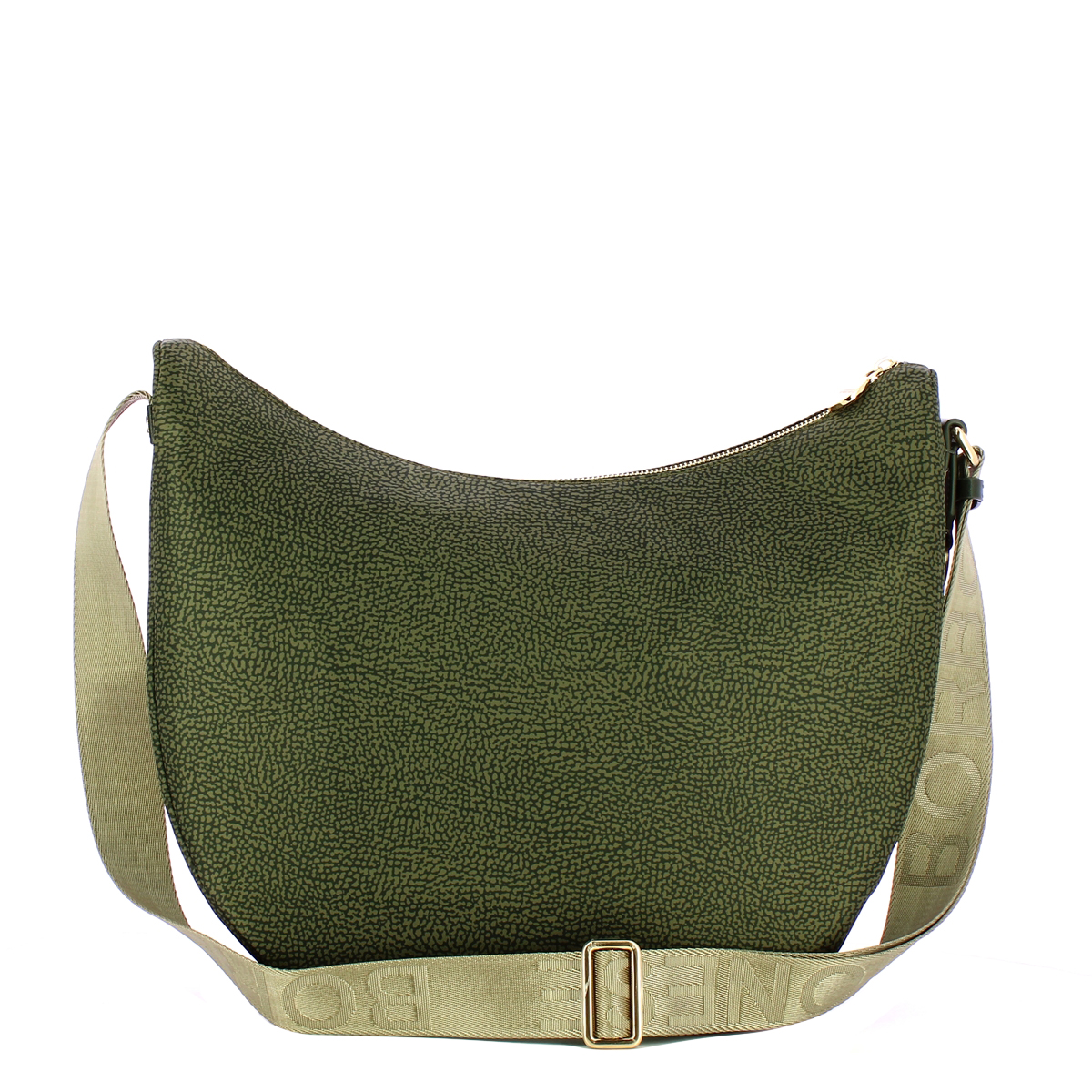Borbonese Borsa Luna Bag Medium con taschino in Nylon Riciclato Alloro - 3 Borbonese Borsa Luna Bag Medium con taschino in Nylon Riciclato Alloro - 3