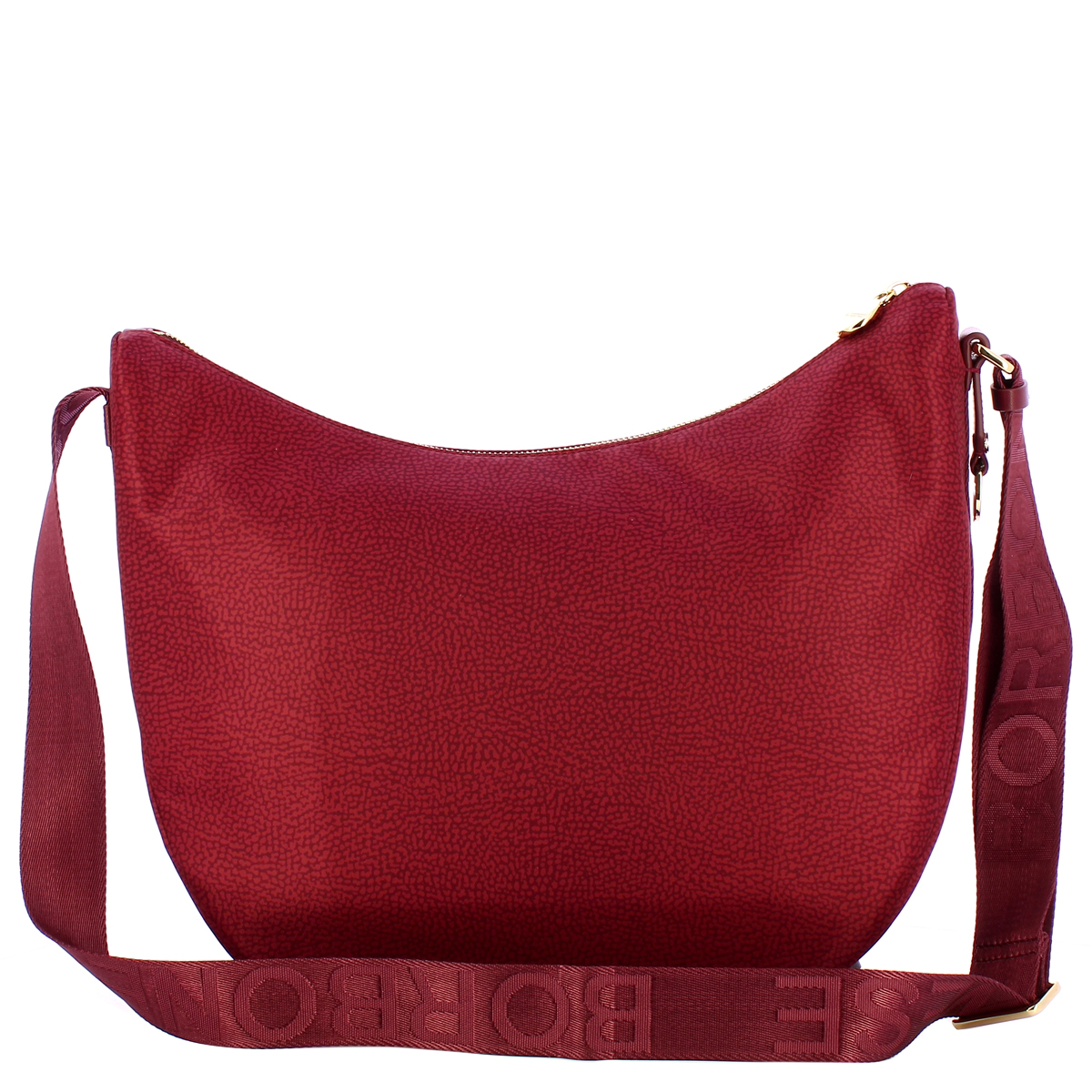 Borbonese Borsa Luna Bag Medium con taschino in Nylon Riciclato Merlot - 3 Borbonese Borsa Luna Bag Medium con taschino in Nylon Riciclato Merlot - 3
