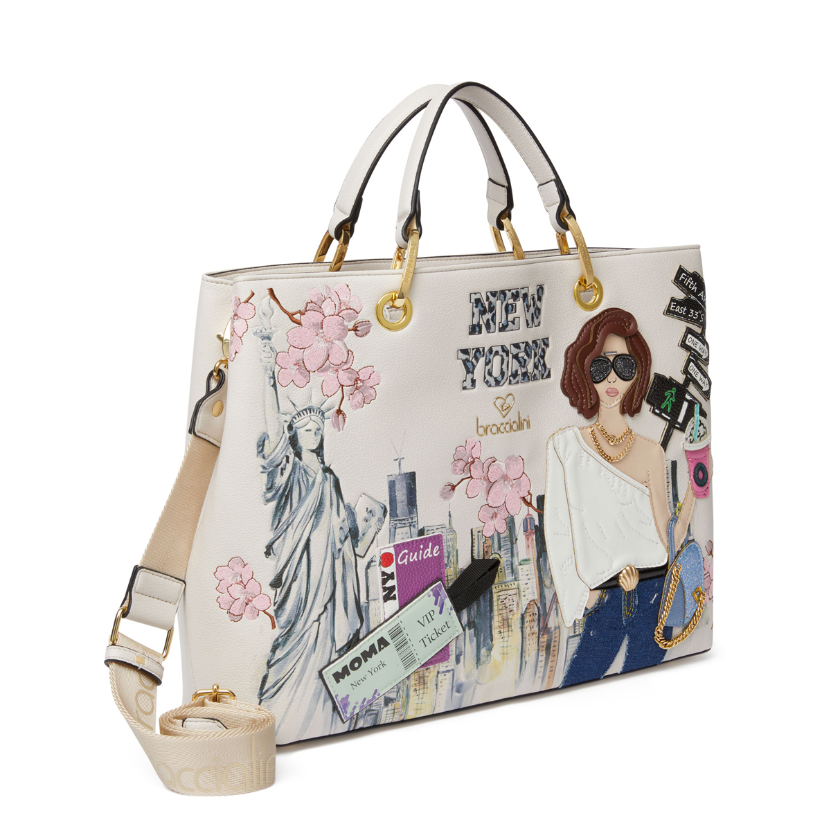 Braccialini Borsa a mano Cartoline New York - 2 Braccialini Borsa a mano Cartoline New York - 2