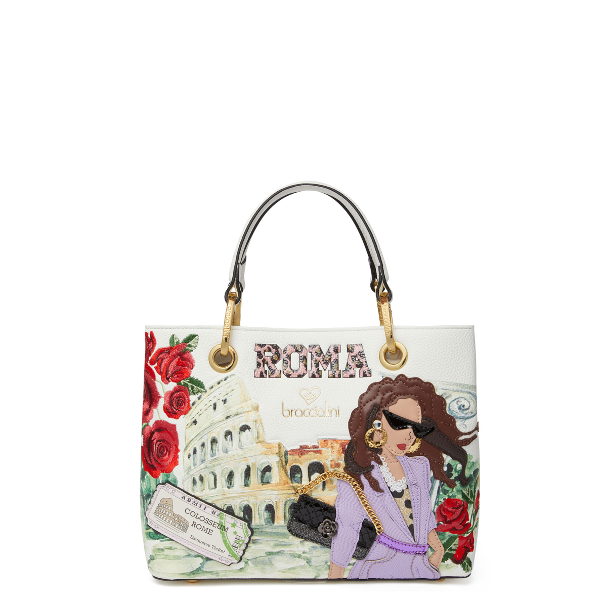 Braccialini Borsa a mano Cartoline Roma - 1 Braccialini Borsa a mano Cartoline Roma - 1
