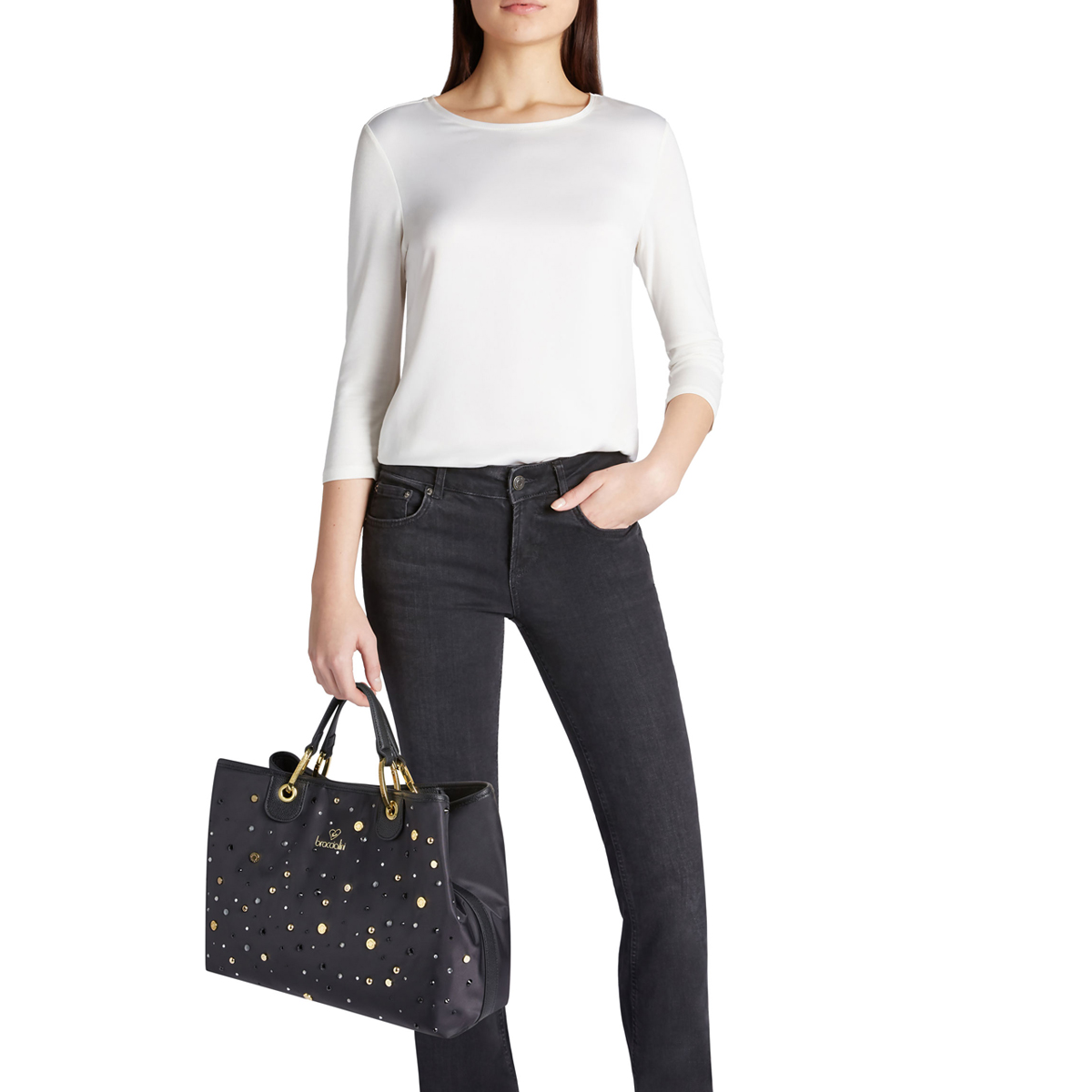 Braccialini Borsa a mano Beth Strass Bianco - 2 Braccialini Borsa a mano Beth Strass Bianco - 2