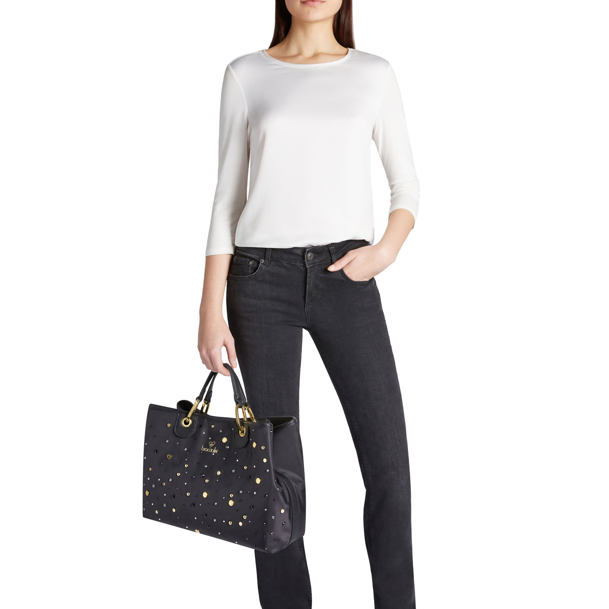 Braccialini Borsa a mano Beth Strass Nero - 2 Braccialini Borsa a mano Beth Strass Nero - 2
