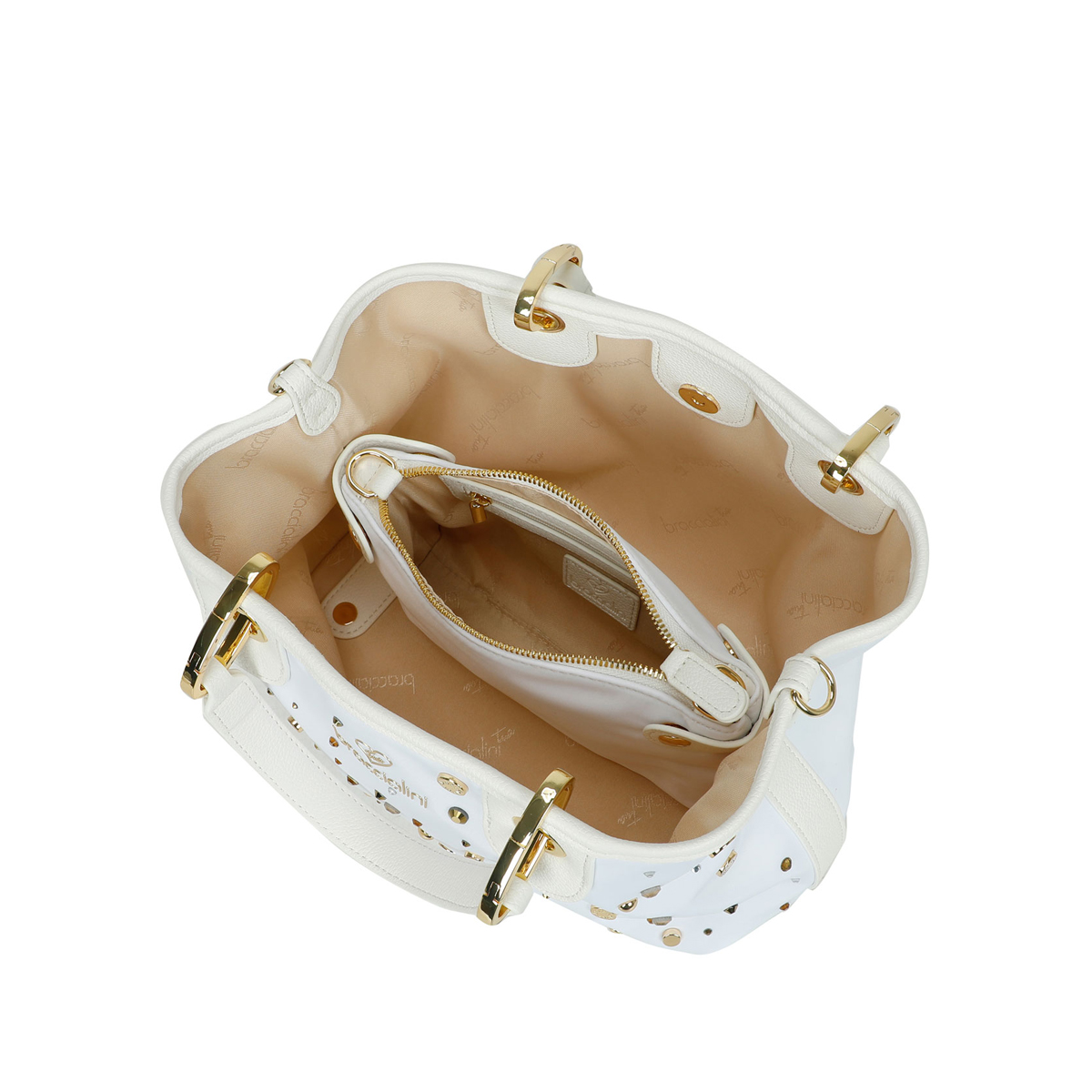Braccialini Borsa a mano Beth Strass piccola Bianco - 4