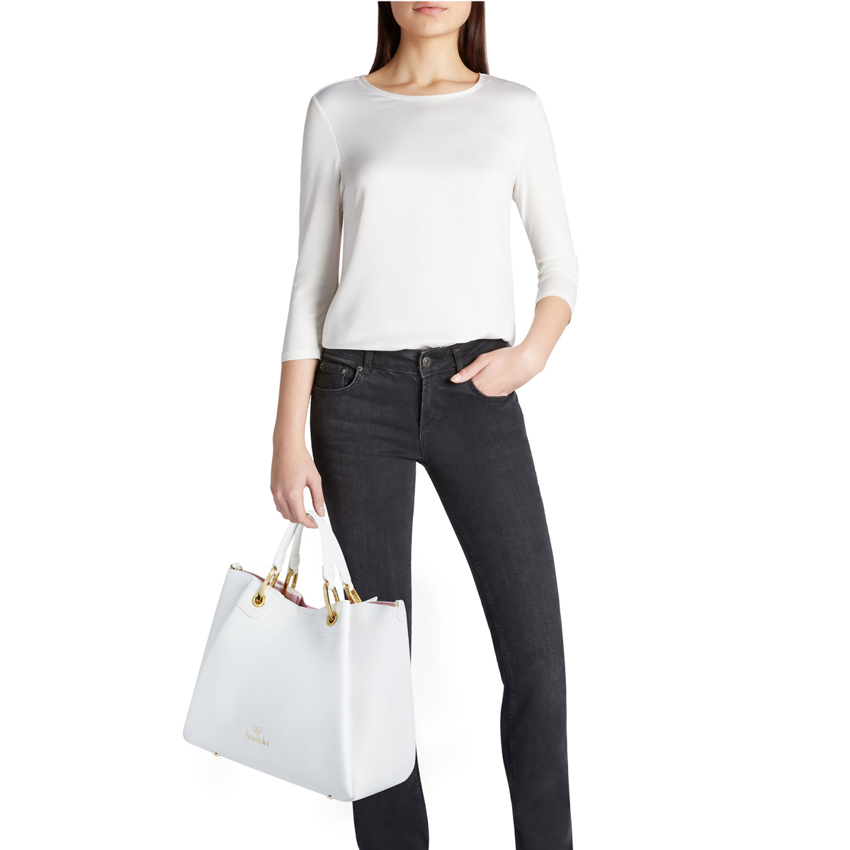 Braccialini Borsa a mano Amy grande Bianco - 2 Braccialini Borsa a mano Amy grande Bianco - 2