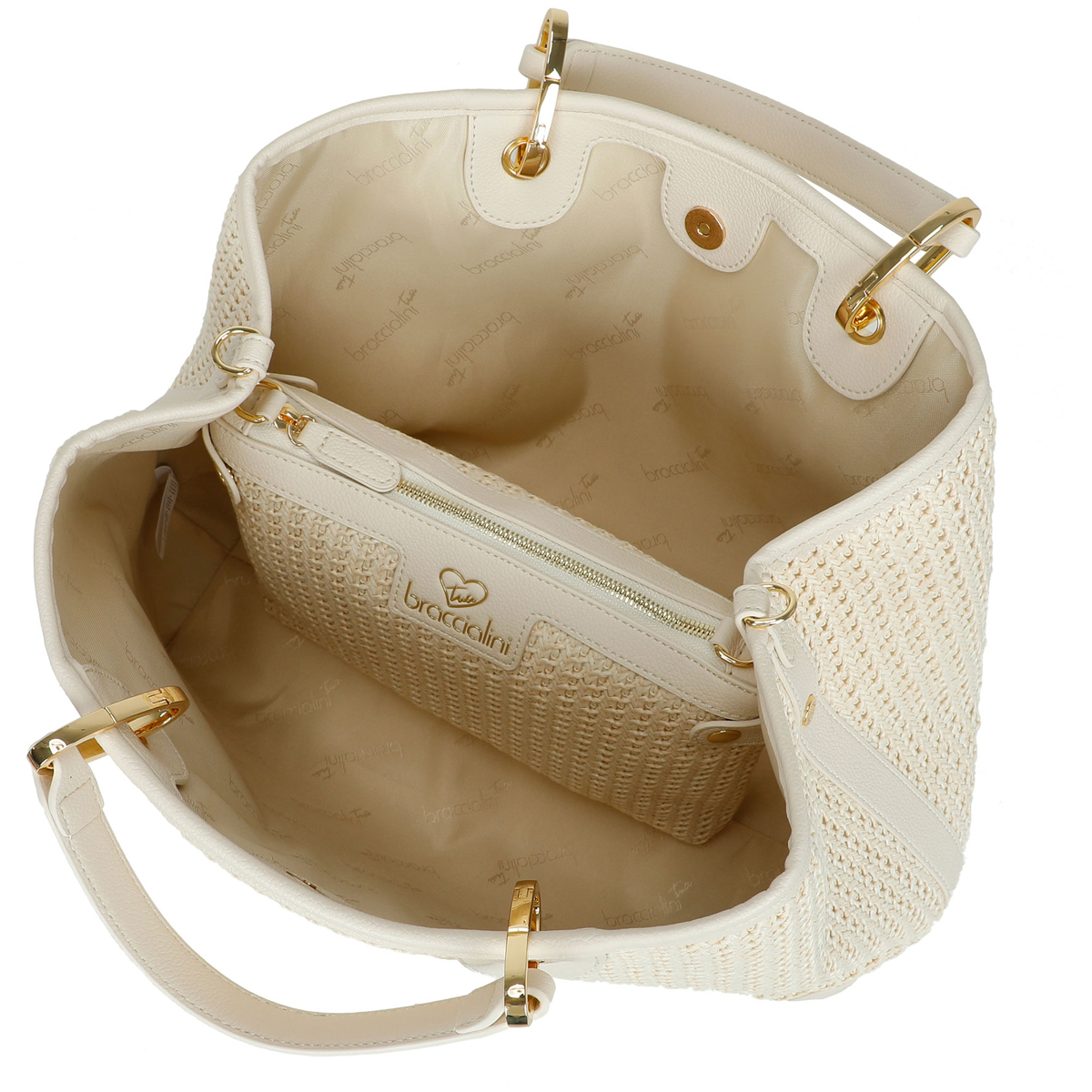 Braccialini Borsa a mano Beth Tricot grande Bianco - 4 Braccialini Borsa a mano Beth Tricot grande Bianco - 4