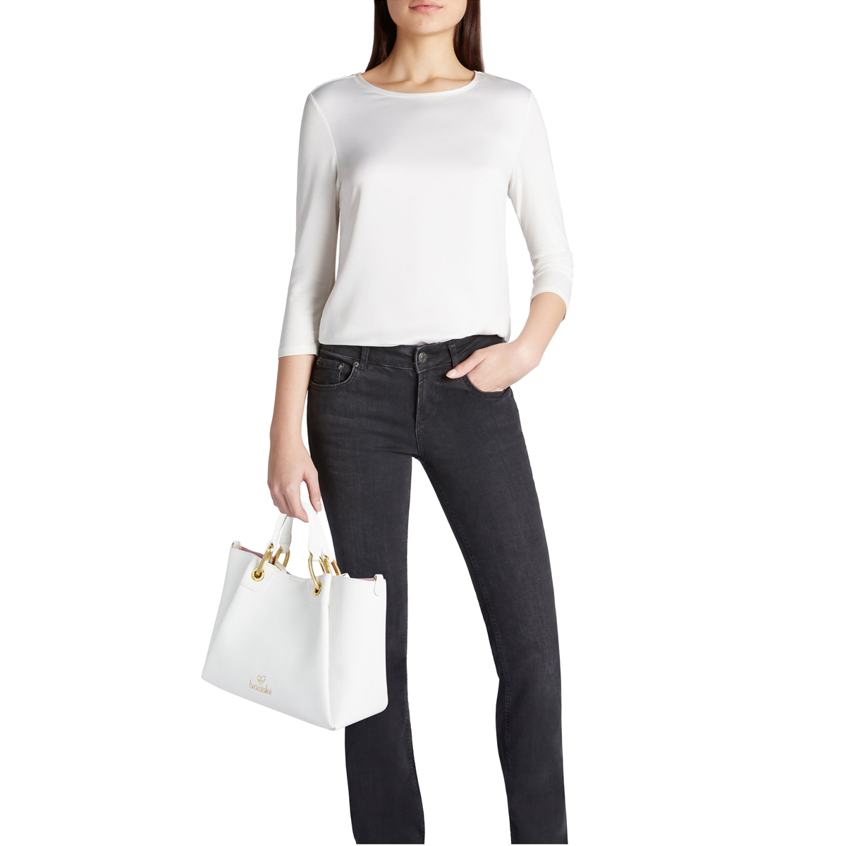 Braccialini Borsa a mano Amy media Bianco - 3 Braccialini Borsa a mano Amy media Bianco - 3