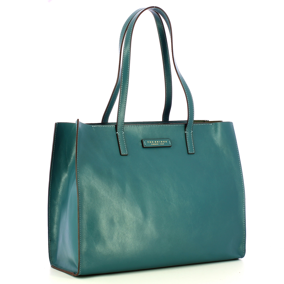 The Bridge Shopping Bag Mirra Sky With Gold - 2 The Bridge Shopping Bag Mirra Sky With Gold - 2