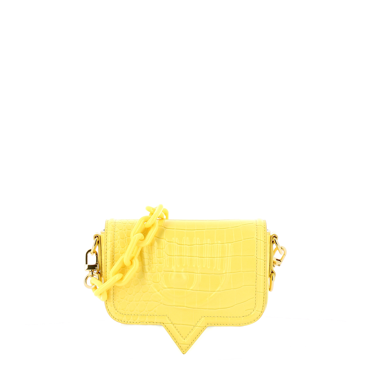 Chiara Ferragni Borsa Eyelike Small Croco Wax Yellow - 1 Chiara Ferragni Borsa Eyelike Small Croco Wax Yellow - 1