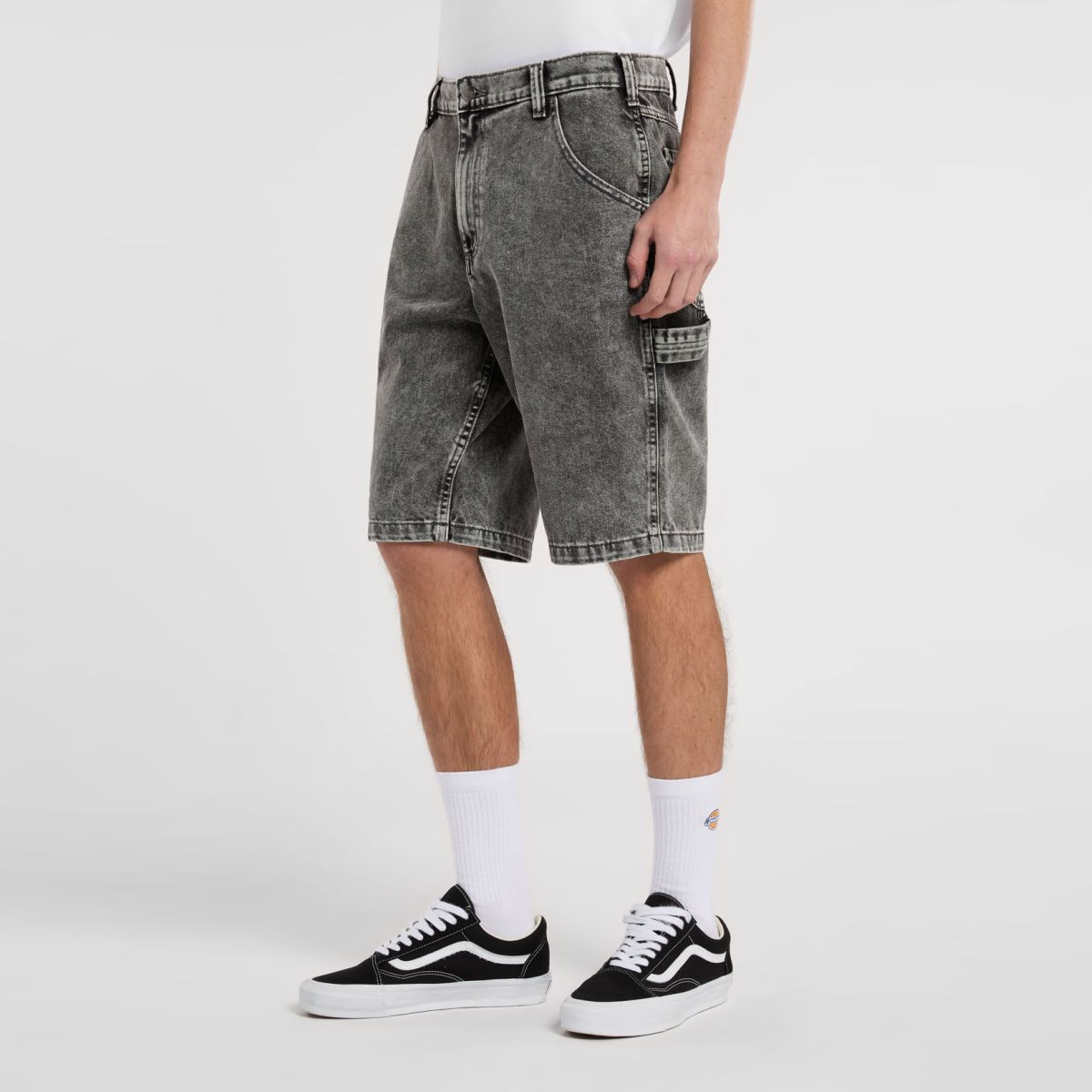 Dickies Jeans Shorts Garyville Light Gray Wash - 5 Dickies Jeans Shorts Garyville Light Gray Wash - 5