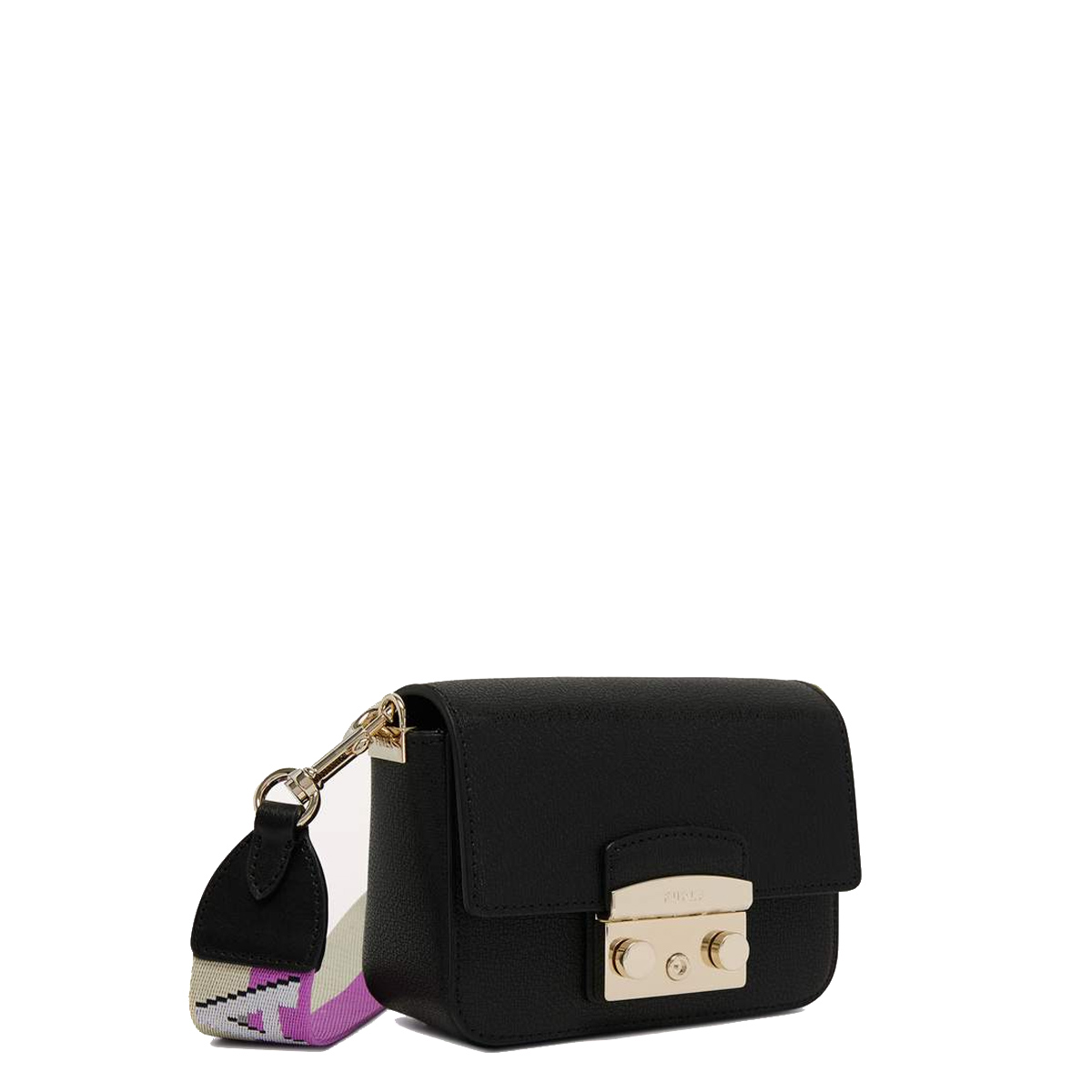 Furla Mini Borsa a bandoliera Metropolis Nero Marmo Violet - 2 Furla Mini Borsa a bandoliera Metropolis Nero Marmo Violet - 2