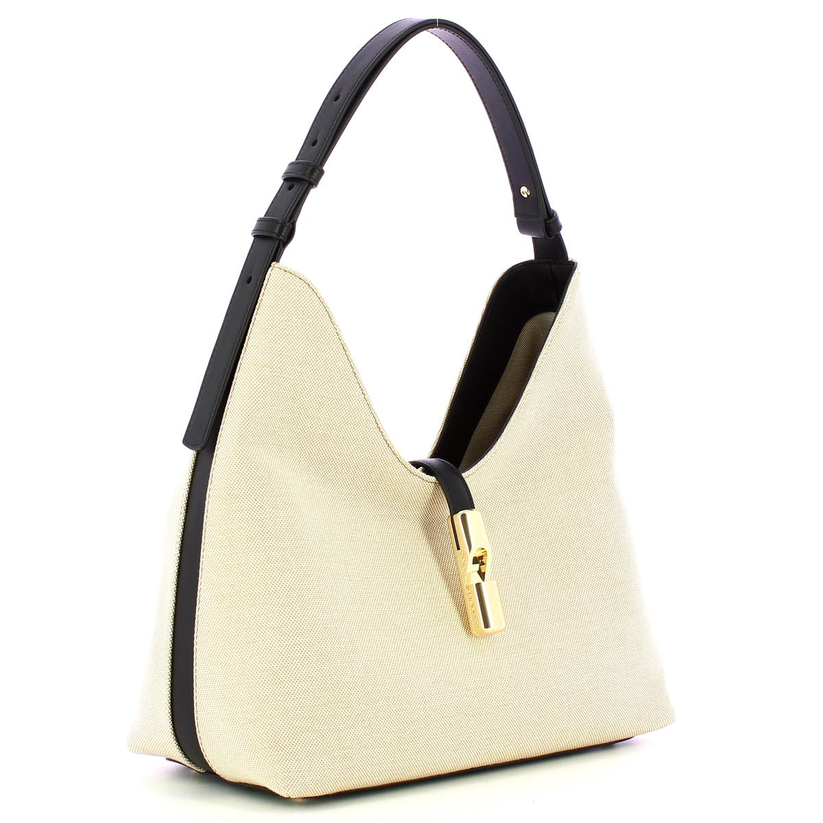 Furla Borsa a spalla Goccia M Natural Nero - 2 Furla Borsa a spalla Goccia M Natural Nero - 2